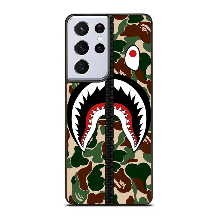 BAPE SHARK CAMO ZIP Samsung Galaxy S21 Ultra Case Cover