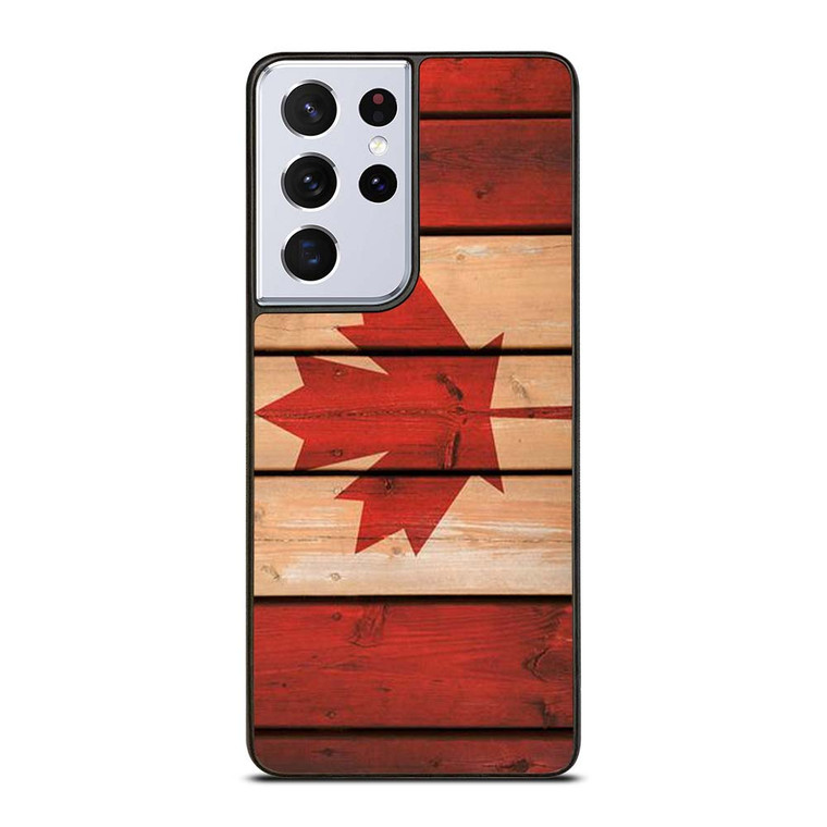 CANADA FLAG WOOD Samsung Galaxy S21 Ultra Case Cover
