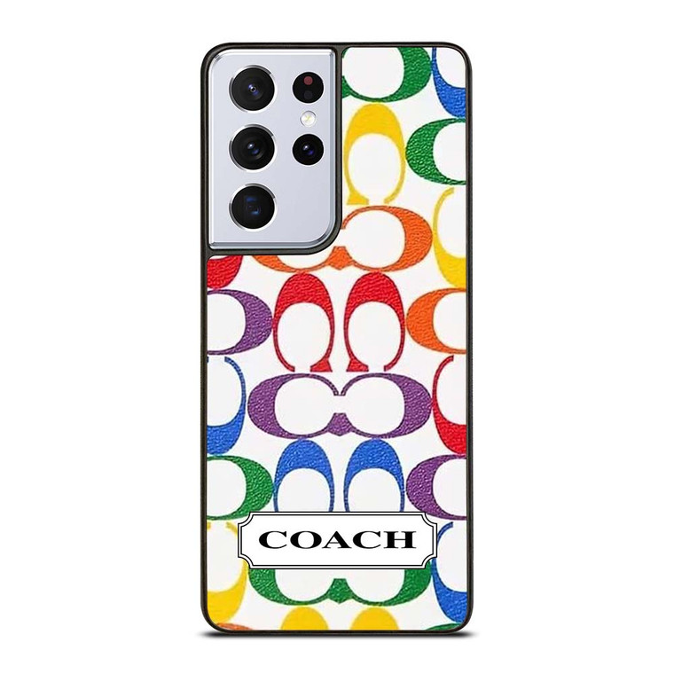 COACH NEW YORK LEATHERWARE LOGO COLORFUL Samsung Galaxy S21 Ultra Case Cover