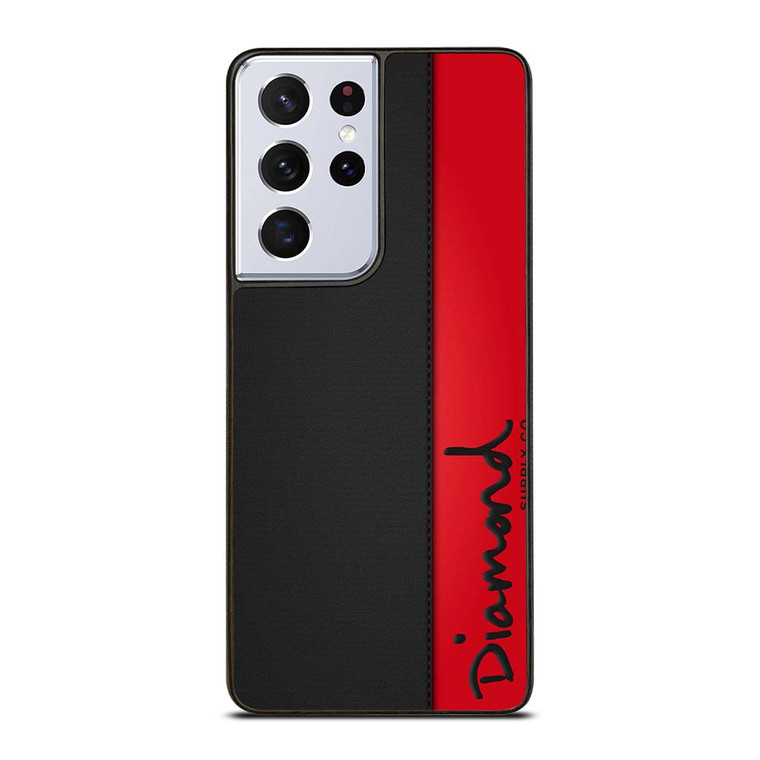 DIAMOND SUPPLY CO RED LEATHER Samsung Galaxy S21 Ultra Case Cover
