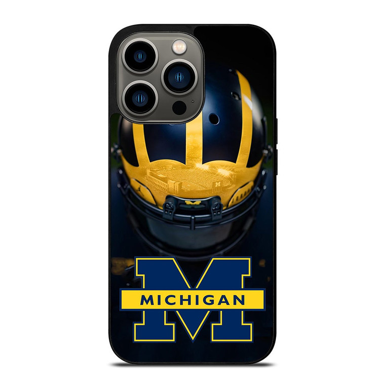 MICHIGAN WOLVERINES HELMET iPhone 13 Pro Case Cover