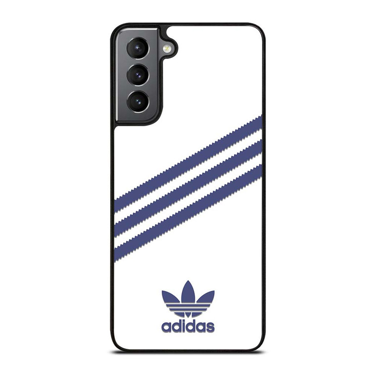 ADIDAS ORIGINALS STRIPES WHITE ROYAL BLUE Samsung Galaxy S21 Plus Case Cover