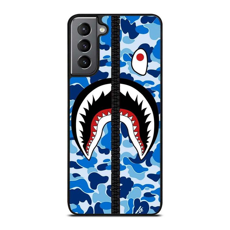 BAPE SHARK CAMO BLUE ZIP Samsung Galaxy S21 Plus Case Cover