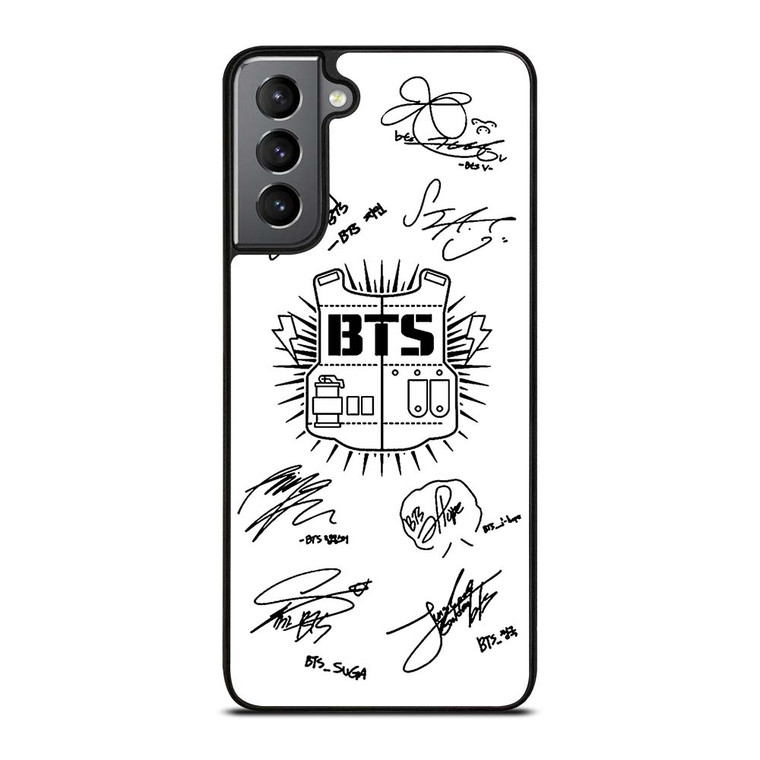 BTS SIGNATURE WHITE Samsung Galaxy S21 Plus Case Cover