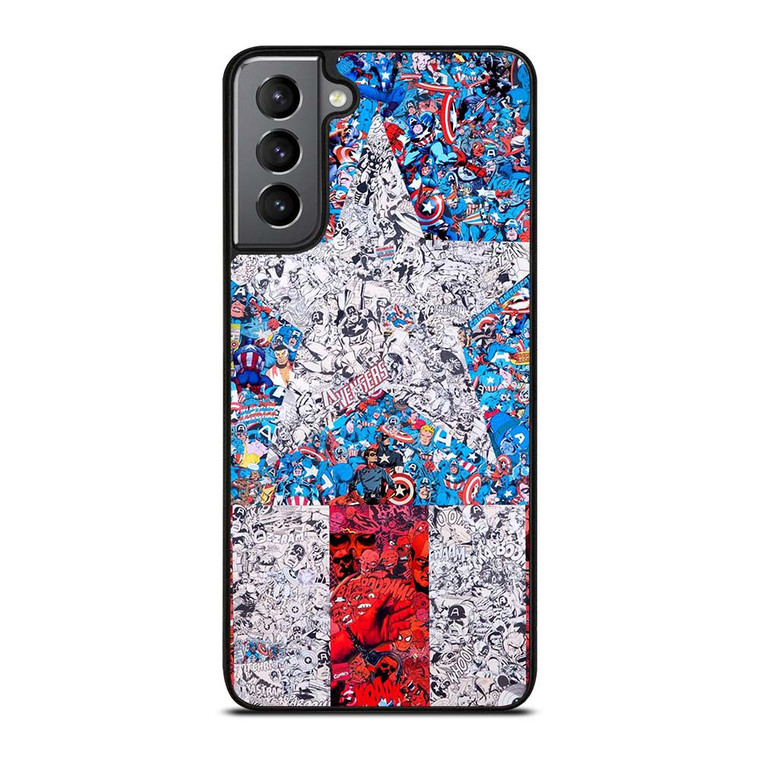 CAPTAIN AMERICA LOGO COLLAGE Samsung Galaxy S21 Plus Case Cover