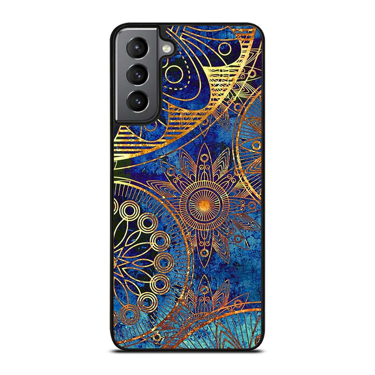MANDELA BLUE GOLD PATTREN Samsung Galaxy S21 Plus Case Cover