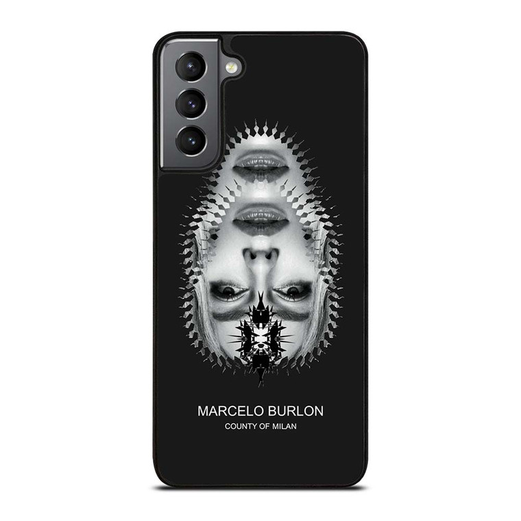MARCELO BURLON MILAN UPSIDE DOWN FACE Samsung Galaxy S21 Plus Case Cover