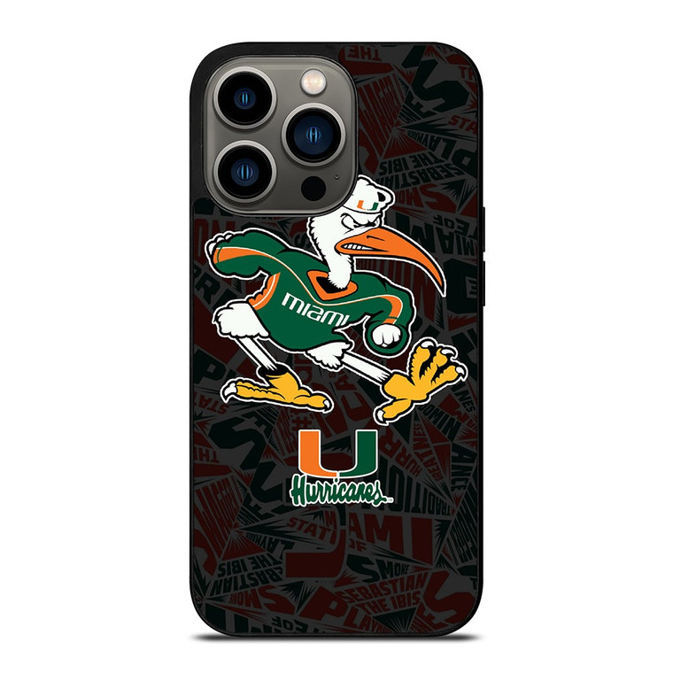 MIAMI HURRICANES UM FOOTBALL iPhone 13 Pro Case Cover