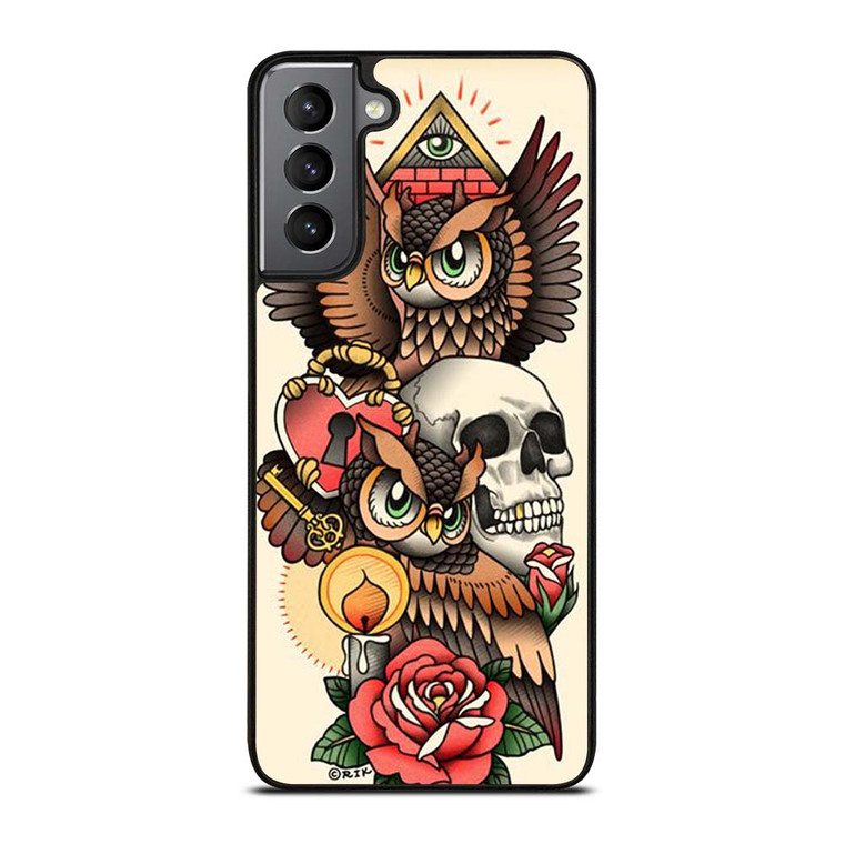 OWL STEAMPUNK ILLUMINATI TATTOO Samsung Galaxy S21 Plus Case Cover