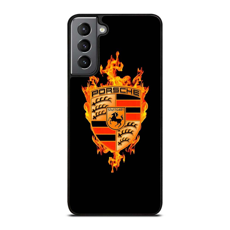 PORSCHE LOGO CAR ON FIRE Samsung Galaxy S21 Plus Case Cover