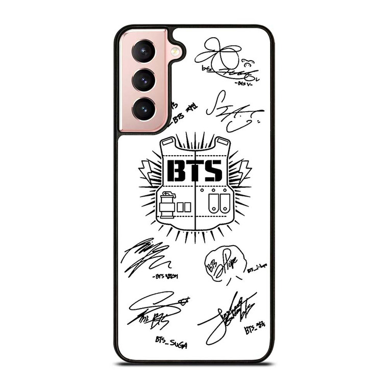 BTS SIGNATURE WHITE Samsung Galaxy S21 Case Cover