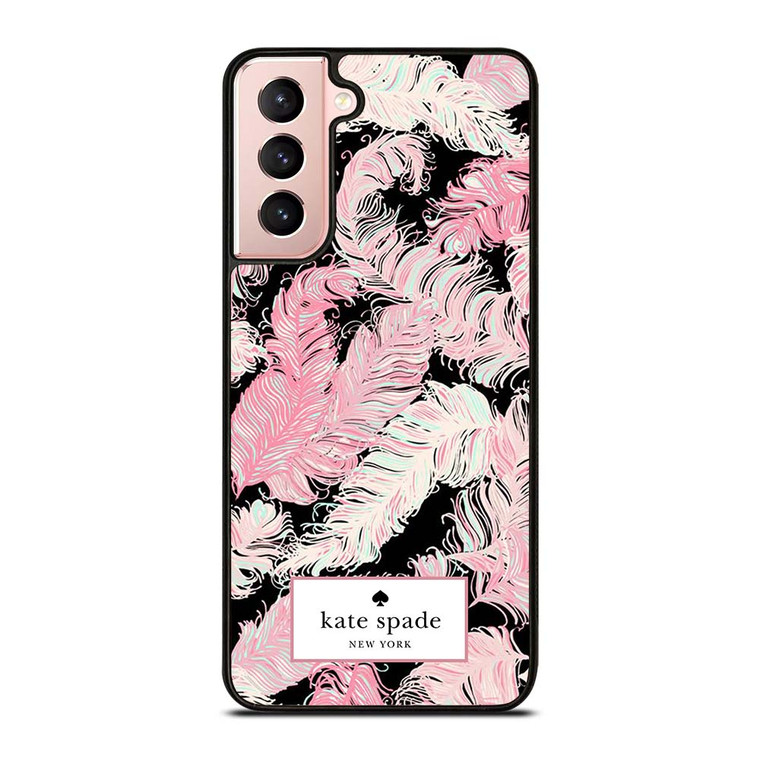 KATE SPADE NEW YORK LOGO PINK FEATHERS Samsung Galaxy S21 Case Cover