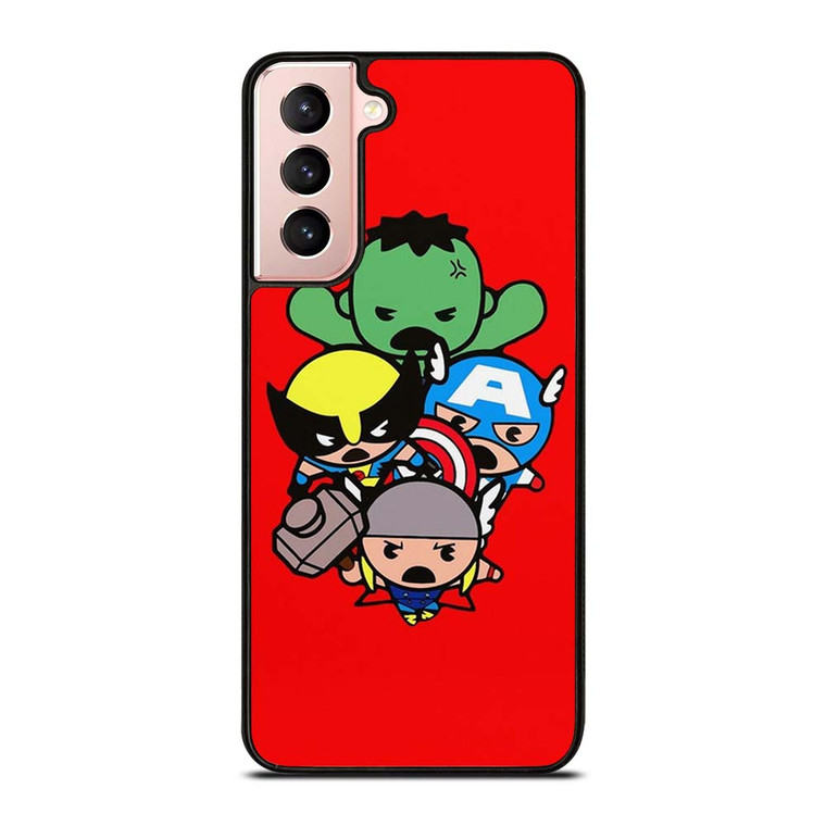 KAWAII CAPTAIN AMERICA HULK THOR WOLVERINE Marvel Avengers Samsung Galaxy S21 Case Cover