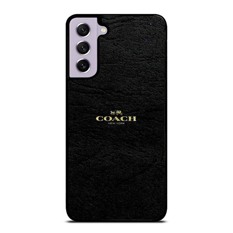 COACH NEW YORK BLACK LEATHERWARE LOGO ICON Samsung Galaxy S21 FE Case Cover