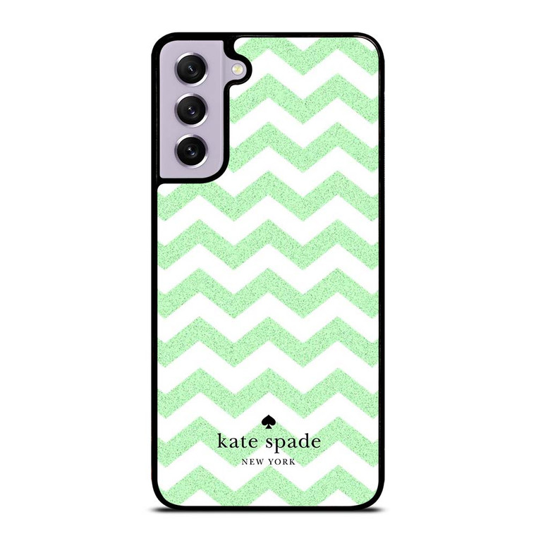 KATE SPADE NEW YORK LOGO GREEN CHEVRON PATTERN Samsung Galaxy S21 FE Case Cover