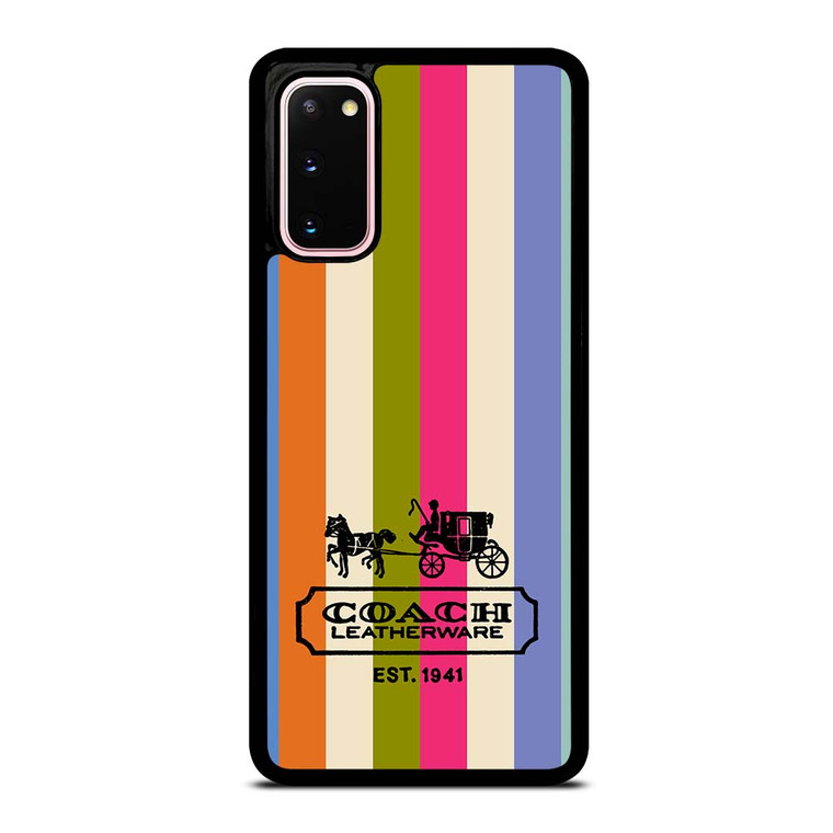 COACH LEATHERWARE NEW YORK EST 1941 STRIPES Samsung Galaxy S20 Case Cover
