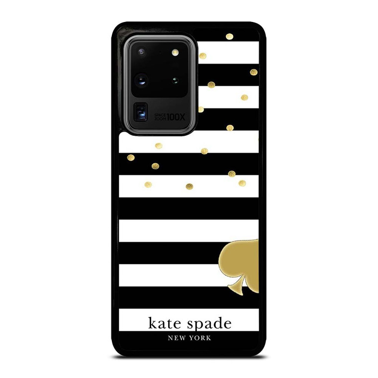 KATE SPADE NEW YORK LOGO GOLDEN POLKADOTS STRIPES PATTERN Samsung Galaxy S20 Plus Case Cover