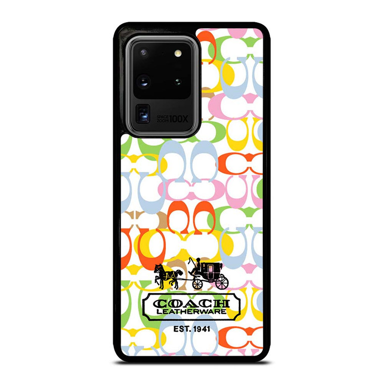 COACH LEATHERWARE NEW YORK EST 1941 COLORFUL Samsung Galaxy S20 Ultra Case Cover