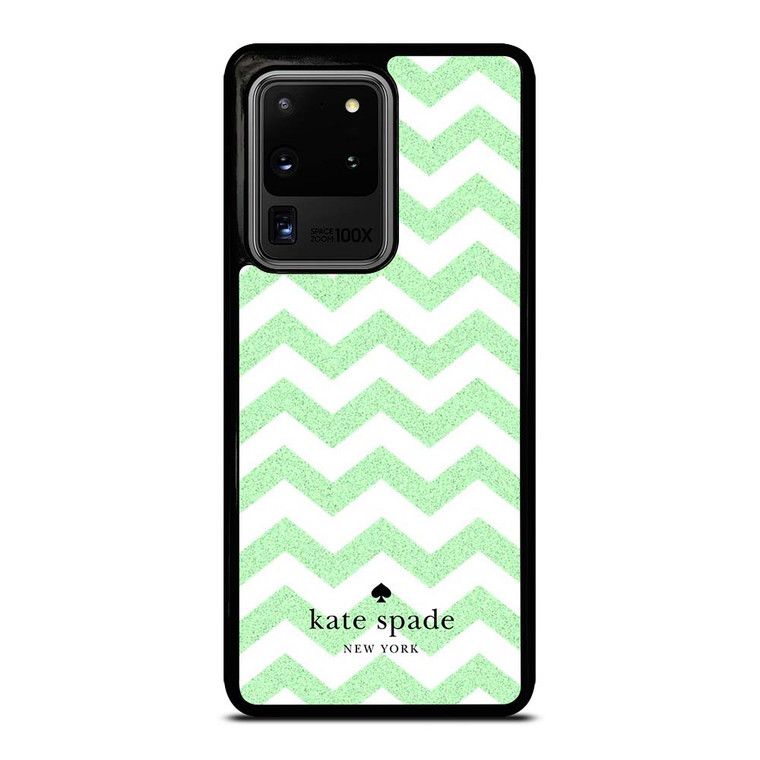 KATE SPADE NEW YORK LOGO GREEN CHEVRON PATTERN Samsung Galaxy S20 Ultra Case Cover