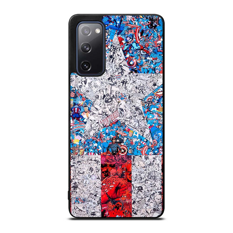 CAPTAIN AMERICA LOGO COLLAGE Samsung Galaxy S20 FE Case Cover