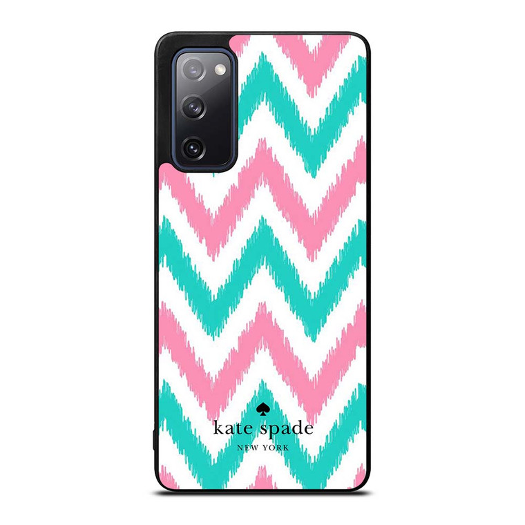 KATE SPADE NEW YORK LOGO GREEN PINK CHEVRON PATTERN Samsung Galaxy S20 FE Case Cover