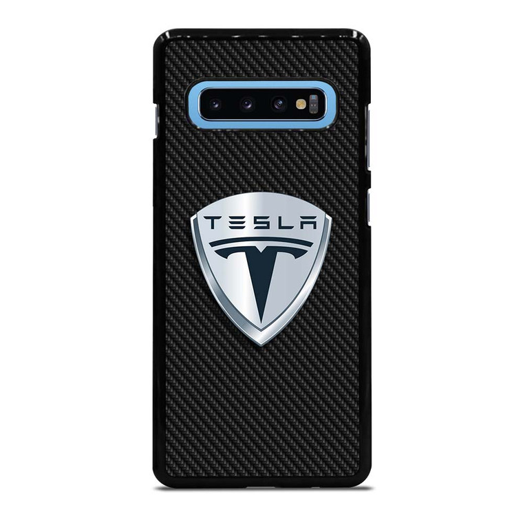 TESLA MOTORS EMBLEM CARBON Samsung Galaxy S10 Plus Case Cover