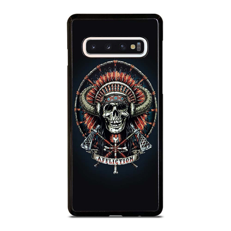 AFFLICTION INDIAN SKULL Samsung Galaxy S10 Case Cover