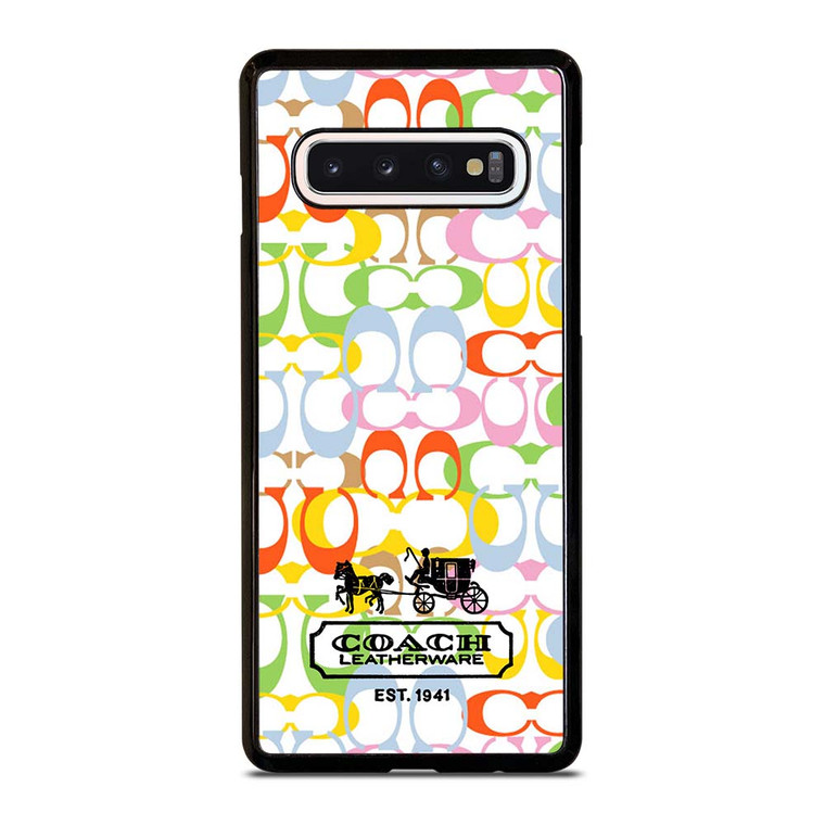 COACH LEATHERWARE NEW YORK EST 1941 COLORFUL Samsung Galaxy S10 Case Cover