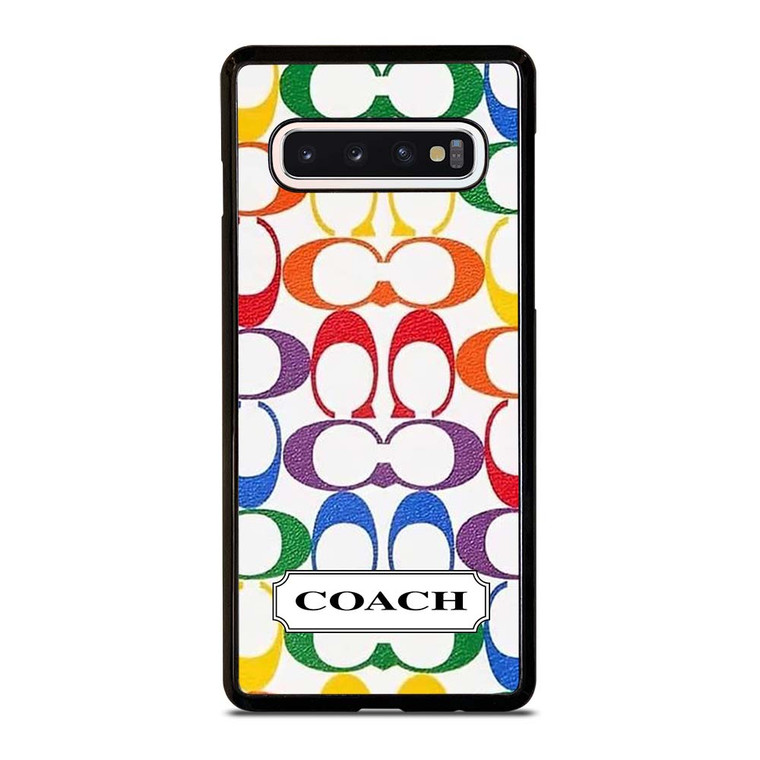 COACH NEW YORK LEATHERWARE LOGO COLORFUL Samsung Galaxy S10 Case Cover