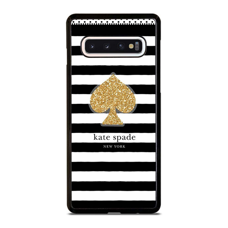 KATE SPADE NEW YORK GOLD LOGO STRIPES PATTERN Samsung Galaxy S10 Case Cover