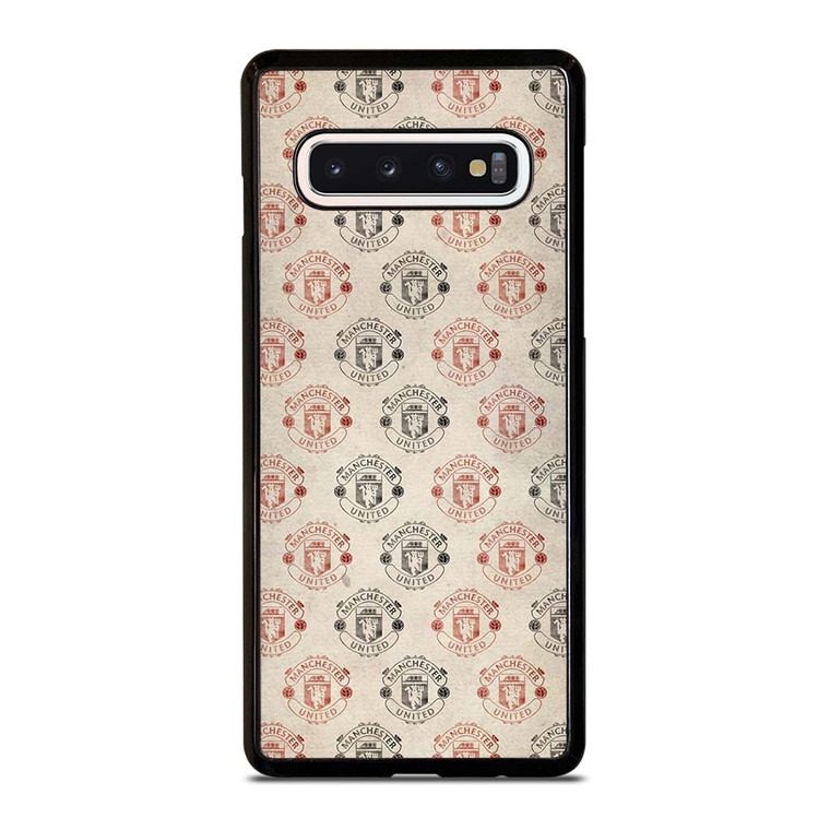 MANCHESTER UNITED FC FOOTBALL LOGO COLLAGE Samsung Galaxy S10 Case Cover