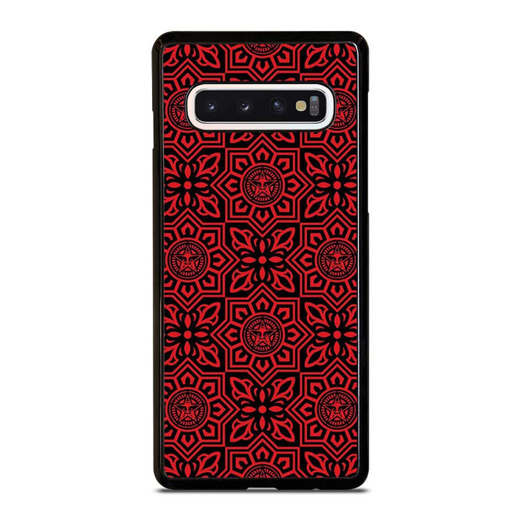 OBEY RED LOGO PATTERN Samsung Galaxy S10 Case Cover