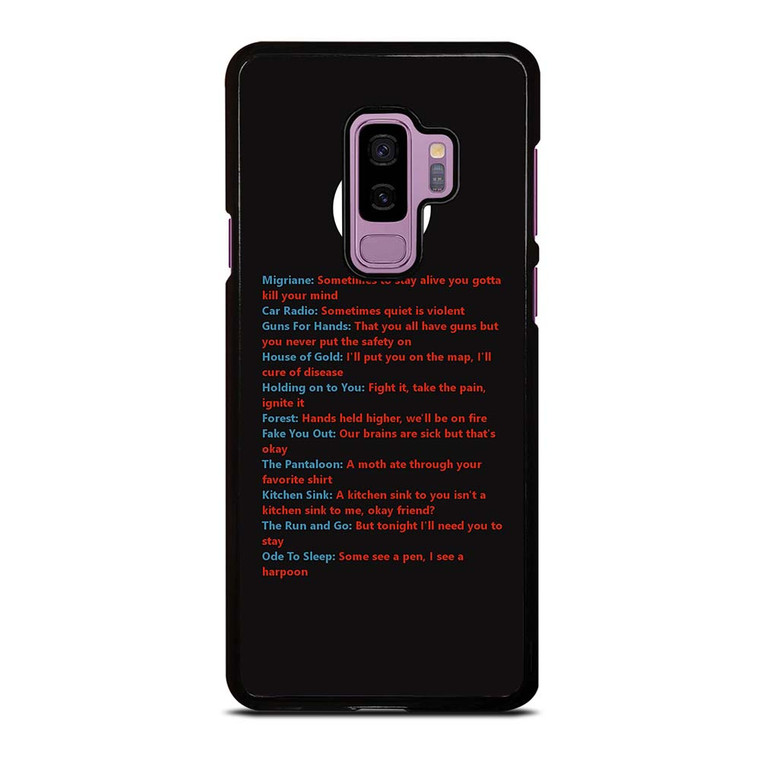 LYRICS OF TWENTY ONE PILOTS Samsung Galaxy S9 Plus Case Cover