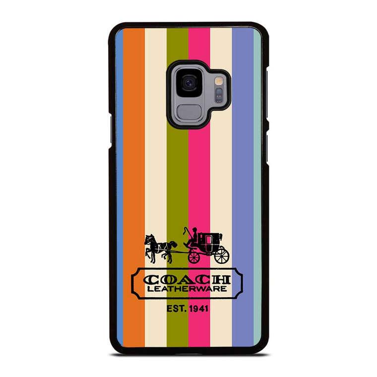 COACH LEATHERWARE NEW YORK EST 1941 STRIPES Samsung Galaxy S9 Case Cover