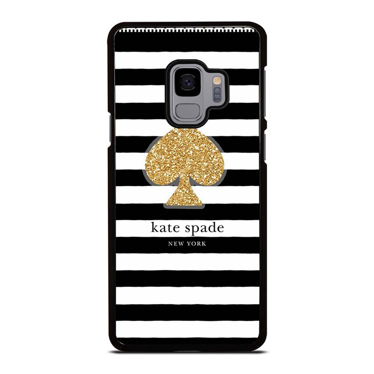 KATE SPADE NEW YORK GOLD LOGO STRIPES PATTERN Samsung Galaxy S9 Case Cover