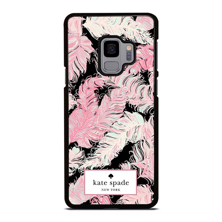 KATE SPADE NEW YORK LOGO PINK FEATHERS Samsung Galaxy S9 Case Cover