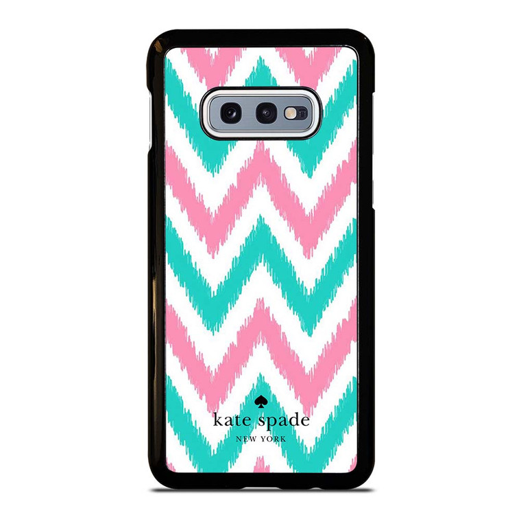 KATE SPADE NEW YORK LOGO GREEN PINK CHEVRON PATTERN Samsung Galaxy S10e Case Cover