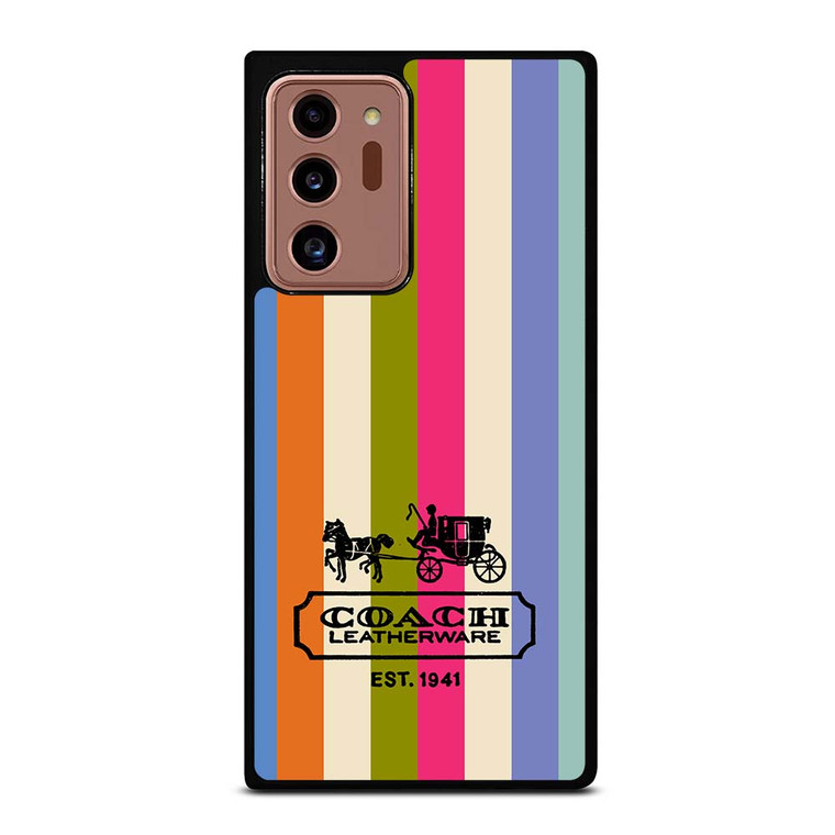 COACH LEATHERWARE NEW YORK EST 1941 STRIPES Samsung Galaxy Note 20 Ultra Case Cover
