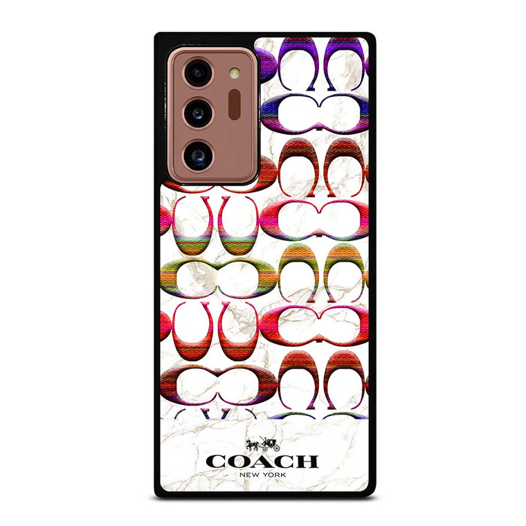 COACH NEW YORK COLORFULL PATTERN MARBLE Samsung Galaxy Note 20 Ultra Case Cover