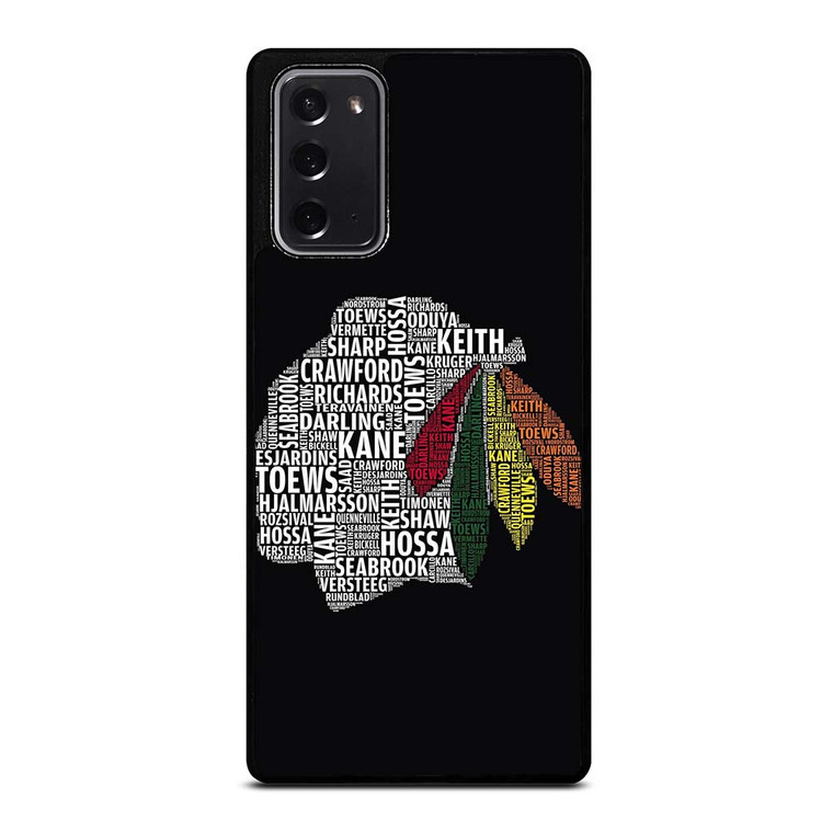 CHICAGO BLACKHAWKS NAMES Samsung Galaxy Note 20 Case Cover