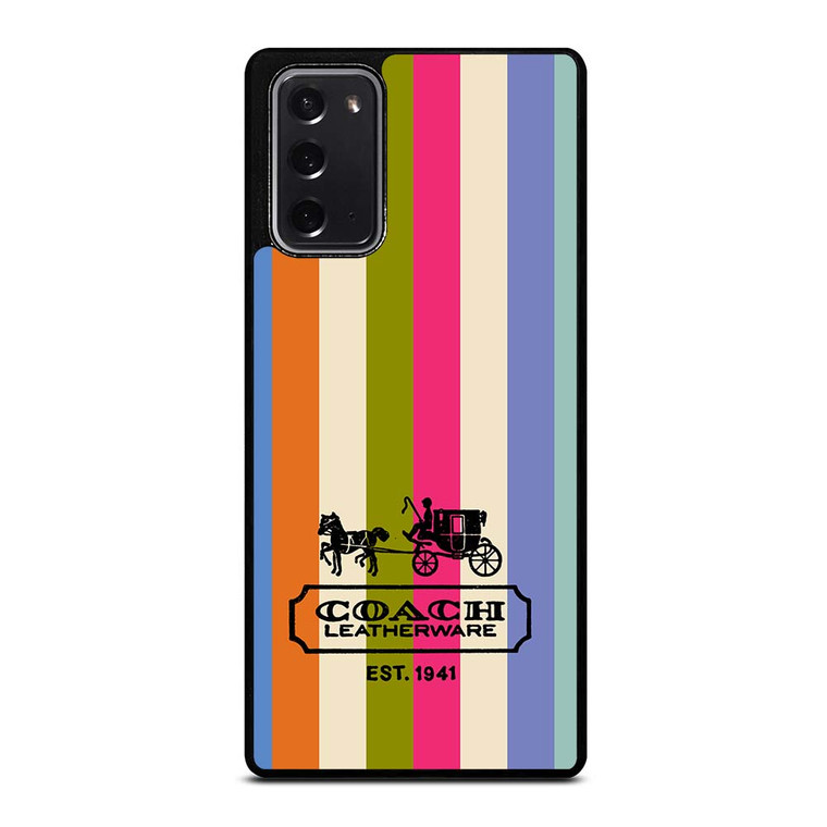 COACH LEATHERWARE NEW YORK EST 1941 STRIPES Samsung Galaxy Note 20 Case Cover