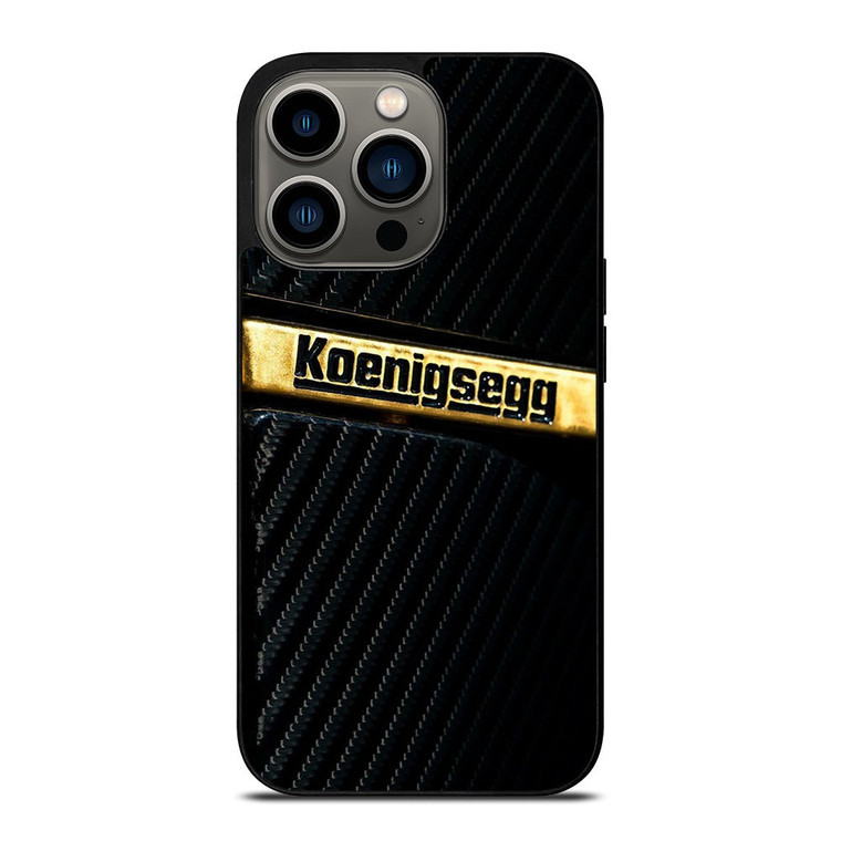KOENIGSEGG GOLD BLACK CARBON iPhone 13 Pro Case Cover