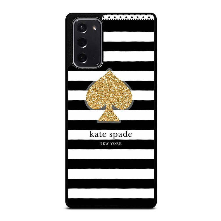 KATE SPADE NEW YORK GOLD LOGO STRIPES PATTERN Samsung Galaxy Note 20 Case Cover