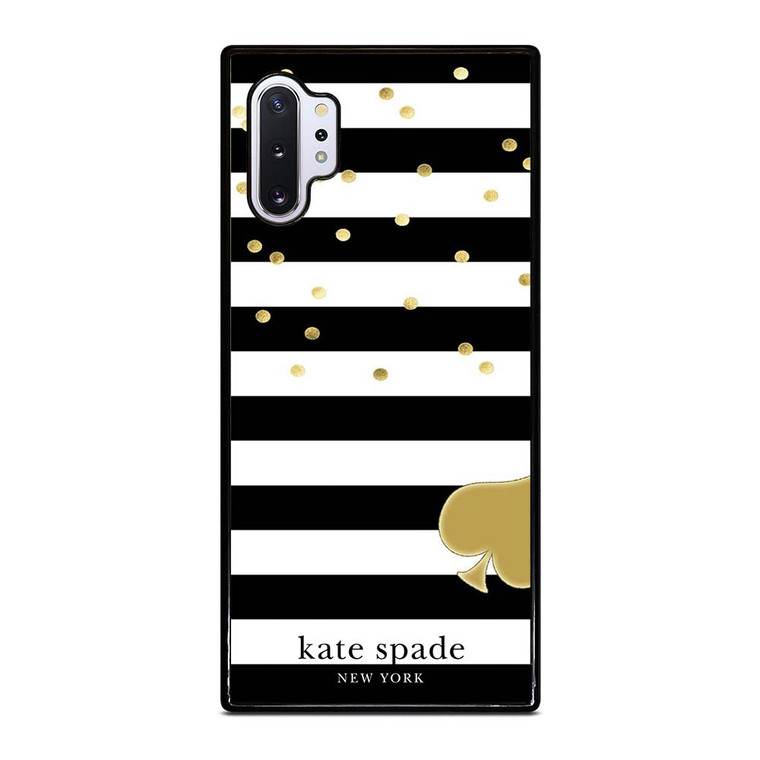 KATE SPADE NEW YORK LOGO GOLDEN POLKADOTS STRIPES PATTERN Samsung Galaxy Note 10 Plus Case Cover