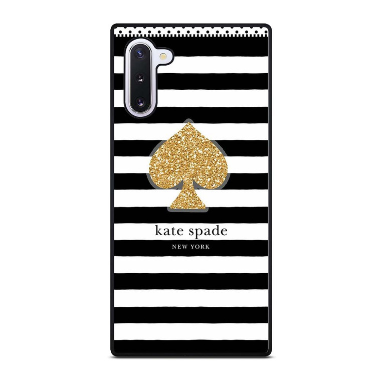 KATE SPADE NEW YORK GOLD LOGO STRIPES PATTERN Samsung Galaxy Note 10 Case Cover