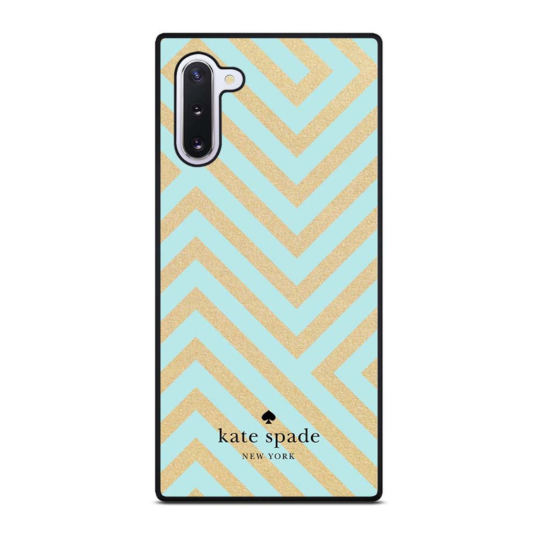 KATE SPADE NEW YORK LOGO GOLDEN GREEN CHEVRON PATTERN Samsung Galaxy Note 10 Case Cover