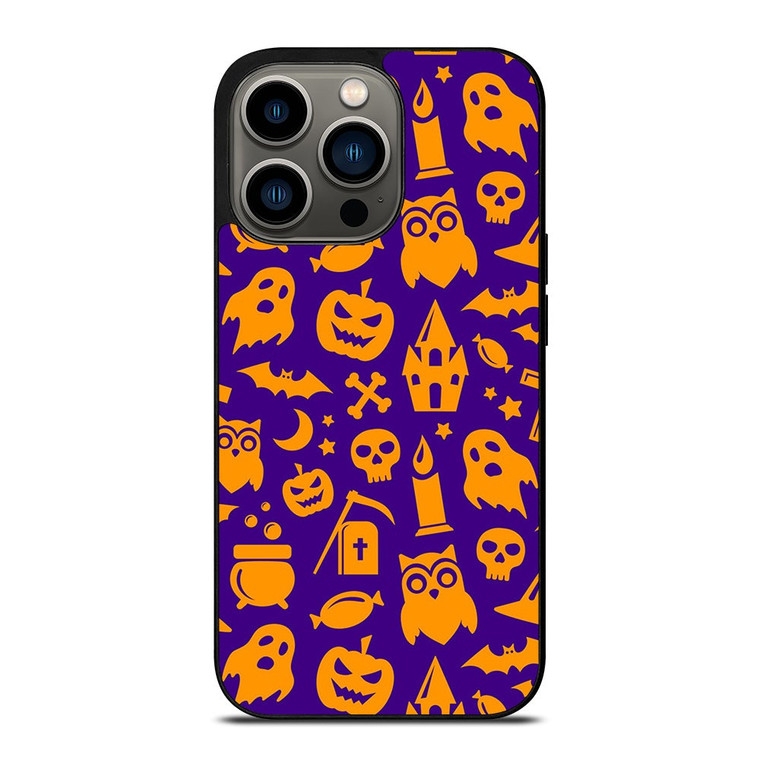 HAPPY HALLOWEEN PURPLE PATTERN iPhone 13 Pro Case Cover