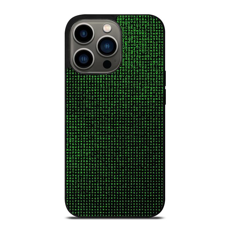 GREEN BINARY CODE PATTERN iPhone 13 Pro Case Cover