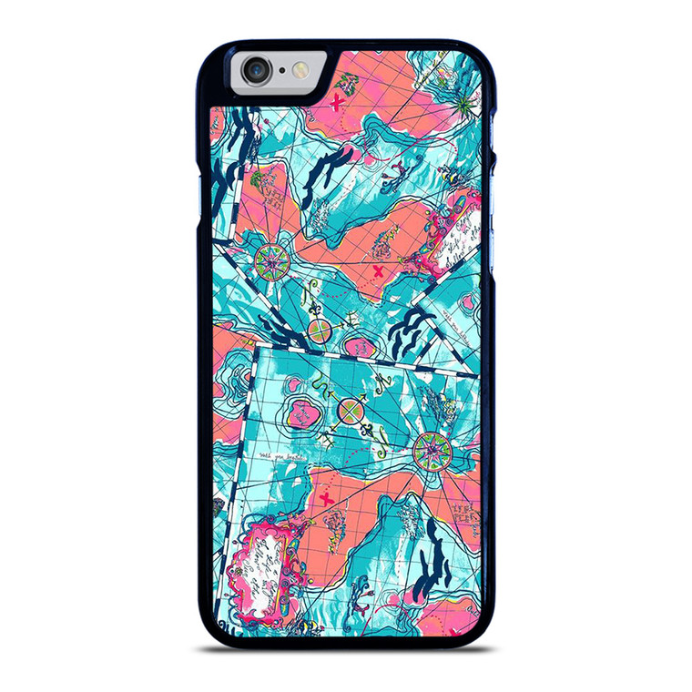 LILLY PULITZER MAP PATTERN iPhone 6 / 6S Case Cover