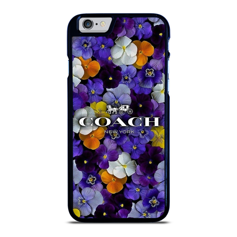 PURPLE FLOWERS COACH NEW YORK iPhone 6 / 6S Case Cover